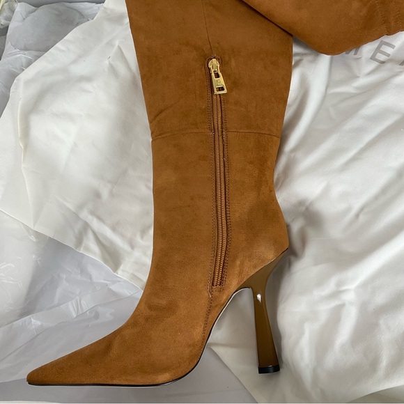 Good American “Carla” Over The Knee Brown Boots Ultra High Spool Heel Sz 6.5 - Picture 3 of 6